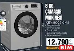 KEYSMART 8 KG ÇAMAŞIR MAKİNESİ KEY 8002 CMS